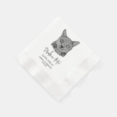 Serviette En Papier Chat noir Boissons personnalisées sur moi (Coin)