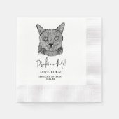 Serviette En Papier Chat noir Boissons personnalisées sur moi (Devant)