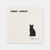 Serviette En Papier chat noir Chaton animal de compagnie Cocktail Napk (Devant)