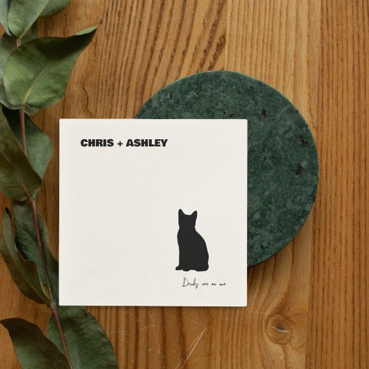 Serviette En Papier chat noir Chaton animal de compagnie Cocktail Napk