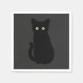 Serviette En Papier Chat noir, chaton mignon, plaisir spottaculaire (Devant)