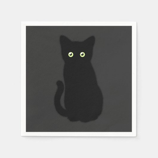 Serviette En Papier Chat noir, chaton mignon, plaisir spottaculaire (Devant)
