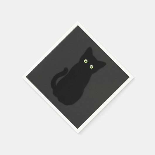 Serviette En Papier Chat noir, chaton mignon, plaisir spottaculaire (Coin)