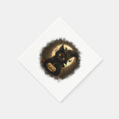 Serviette En Papier Chat noir Citrouille Lune Éffrayante Halloween Wom (Coin)