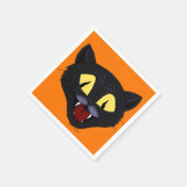 Serviette En Papier Chat noir d'Halloween (Coin)