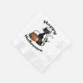 Serviette En Papier Chat noir d'Halloween (Coin)