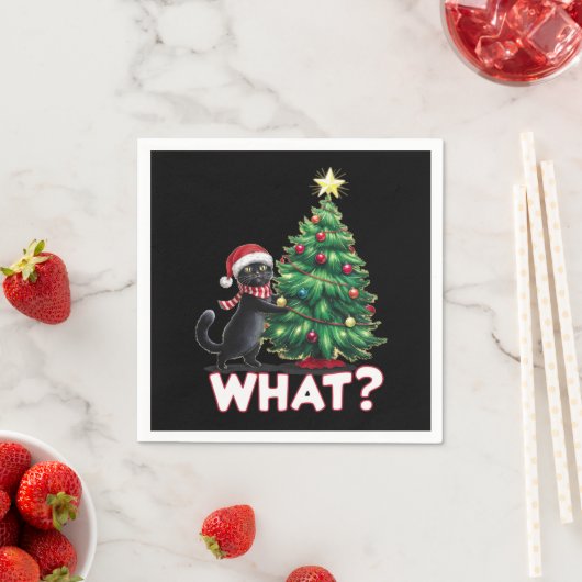 Serviette En Papier Chat noir drôle Quel arbre de Noël Noël Noël (En situation)