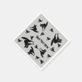 Serviette En Papier Chat noir éffrayant avec halloween en arrière (Coin)