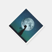 Serviette En Papier Chat noir en papier clair de lune (Coin)
