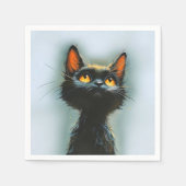 Serviette En Papier Chat noir enchanté (Devant)
