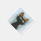 Serviette En Papier Chat noir enchanté (Coin)