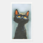 Serviette En Papier Chat noir enchanté (Devant)