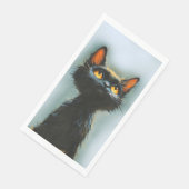 Serviette En Papier Chat noir enchanté (Coin)