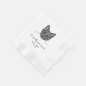 Serviette En Papier Chat noir et blanc Mariage personnalisé serviettes (Coin)