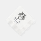 Serviette En Papier Chat noir et blanc Mariage personnalisé serviettes (Coin)