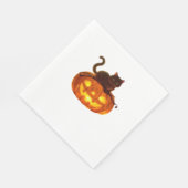 Serviette En Papier Chat noir et Citrouille - Halloween magique Éffray (Coin)