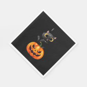 Serviette En Papier Chat noir Halloween Design - Art Citrouille Éffray (Coin)