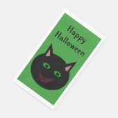 Serviette En Papier Chat noir Halloween personnalisé (Coin)