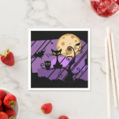 Serviette En Papier Chat noir, hibou et chauves-souris, serviettes en  (En situation)