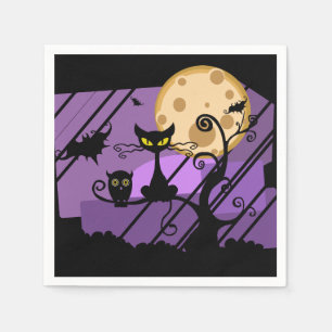 Serviette En Papier Chat noir, hibou, et serviettes de papier de