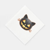 Serviette En Papier Chat noir Jack o'Lantern Emoji T-shirt classique (Coin)
