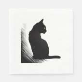 Serviette En Papier Chat noir - Meow (Devant)