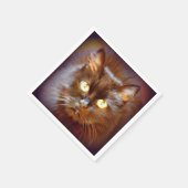 Serviette En Papier chat noir mignon (Coin)
