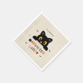 Serviette En Papier Chat noir mignon Halloween (Coin)