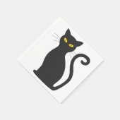 Serviette En Papier Chat noir mou (Coin)