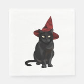 Serviette En Papier Chat noir mystique avec chemise classique Casquett (Devant)