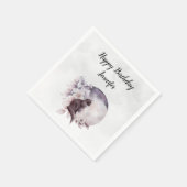 Serviette En Papier Chat noir par une Pleine lune magique Anniversaire (Coin)