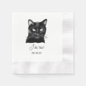 Serviette En Papier Chat noir Personnalisé Je fais aussi (Devant)