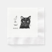 Serviette En Papier Chat noir Personnalisé Je fais aussi (Devant)