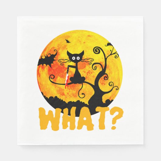 Serviette En Papier Chat Noir Quel Chat Noir - (Devant)