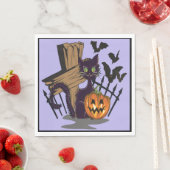 Serviette En Papier Chat noir Tombstone Chats noirs Halloween (En situation)
