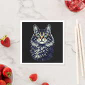 Serviette En Papier Chat oeil vert (En situation)