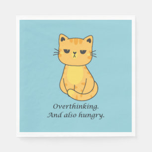 Serviette En Papier Chat Orange Trop Pensant Et Faim