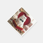 Serviette En Papier Chat Persan de la Saint-Valentin dans une boîte de (Coin)