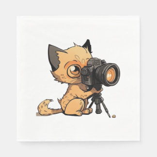Serviette En Papier Chat photographe