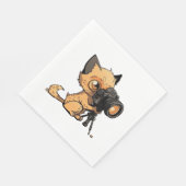 Serviette En Papier Chat photographe (Coin)