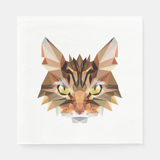Serviette En Papier Chat polygone (Devant)