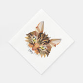 Serviette En Papier Chat polygone (Coin)
