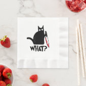 Serviette En Papier Chat Qu'est-ce que_ Drôle Chat Noir  (En situation)