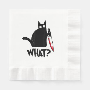 Serviette En Papier Chat Qu'est-ce que_ Drôle Chat Noir