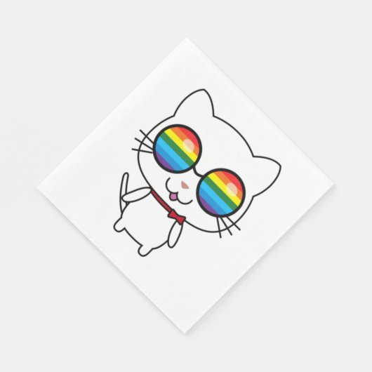Serviette En Papier Chat Rainbow Vision Pride (Coin)