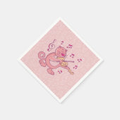 Serviette En Papier Chat rose avec Violon (Coin)