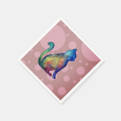 Serviette En Papier Chat Rose Blanc Standard Cocktail Papier à cocktai (Coin)