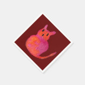Serviette En Papier Chat rose funky chaton mignonette (Coin)