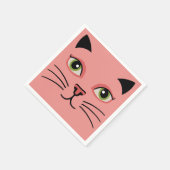 Serviette En Papier Chat Rose Rétro (Coin)
