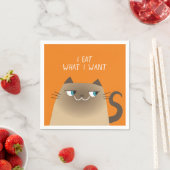Serviette En Papier Chat siamois amusant (En situation)
